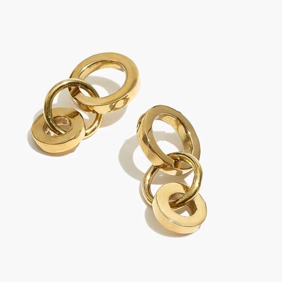 Madewell To The Market Link Earrings Brass Ringlet Boho NEW - Picture 3 of 7